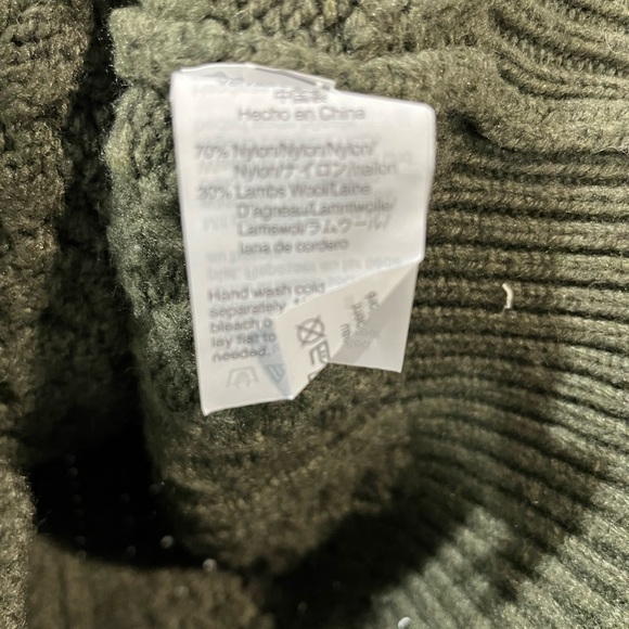 EUC J.Crew Cable Knit Pom Pom Wool Sweater Forrest Green XXS - Picture 6 of 7